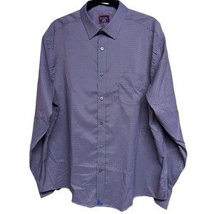 UNTUCKit Wrinkle-Free Performance Symington Shirt Red Black & Blue Check Mens XL